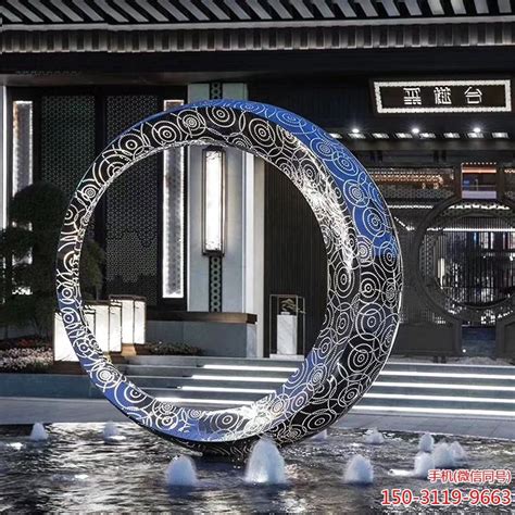 不锈钢水景圆环雕塑金属艺术装饰-搜狐大视野-搜狐新闻