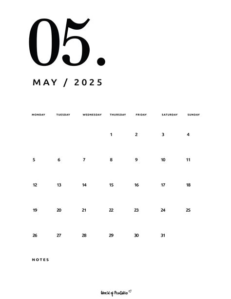 Printable May Calendar 2025 Beach