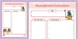 Steps of Mummification Worksheet for 3rd-5th Grade - Twinkl