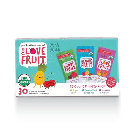 Buy YOU LOVE FRUIT - Fruit Snacks Variety Pack 30 count, 100% Natural ...
