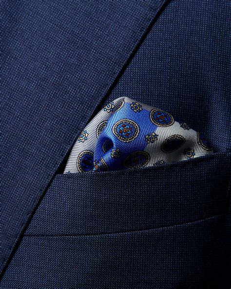 Blue Silk Pocket Square – Four Squares - Eton