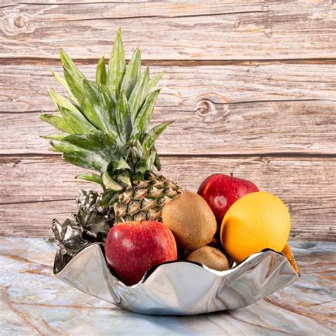 Buy Gibox Acorn Serving Bowl Metal Fancy Trendy Fruit Large Home Decor ...