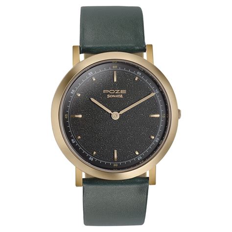 Buy Online Sonata Poze Quartz Analog Green Dial Leather Strap Watch for ...