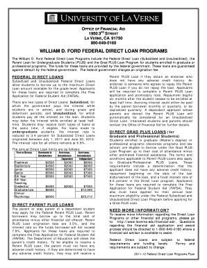 Fillable Online William D. Ford Federal Direct Loan Programs Fax Email ...