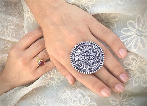 Oxidised Boho Ring | German Silver Vintage Jewelry - Bloom By Sushmita ...