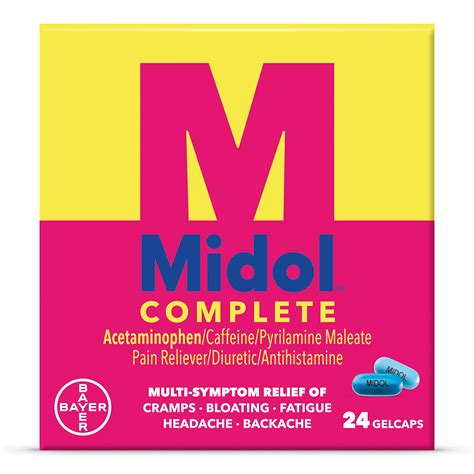 Amazon.com: Midol Complete Gelcaps 24ct: Midol Complete Menstrual Pain ...