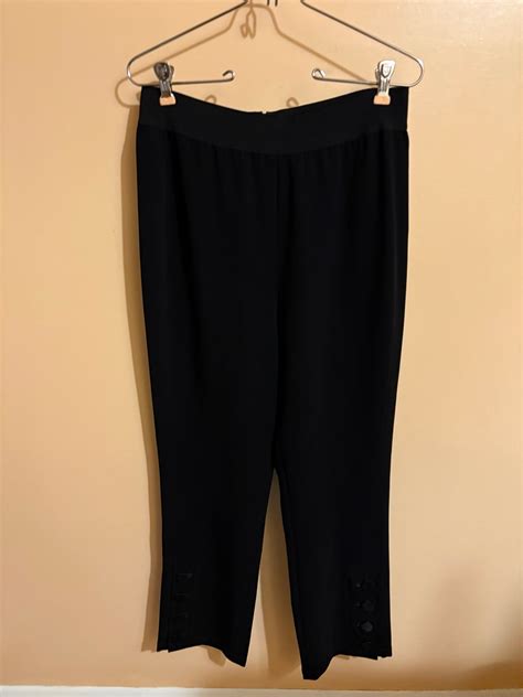 Cinq a Sept Black Button Leg Hem Trousers Dress pants