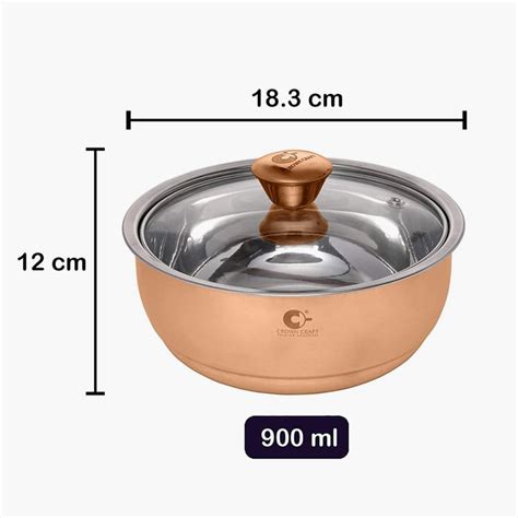 Buy CROWN CRAFT Curry Server Rose Gold Stainless Steel Casserole with ...