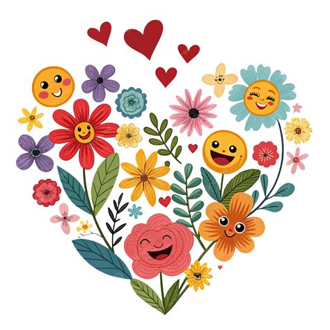 Emoji Con Flores Vector PNG ,dibujos Emoji Con Flores Vector PNG ...