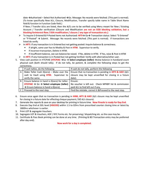 Day End Process in Finacle