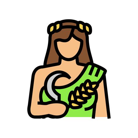 demeter greek god mythology color icon vector illustration 24131183 ...