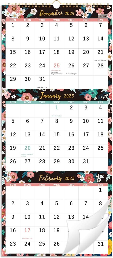 Tersus 2025 Wall Calendar - 3-Month Display Vertical India | Ubuy
