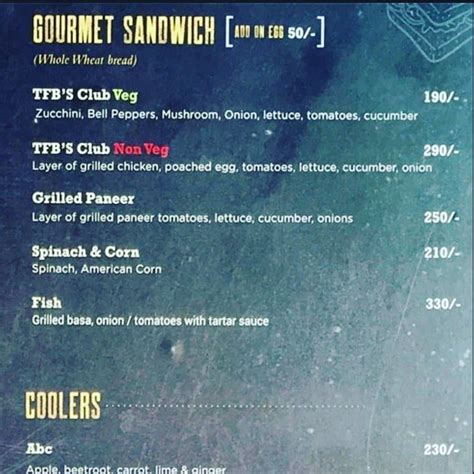 Menu at THE FIT BAR, Gurugram