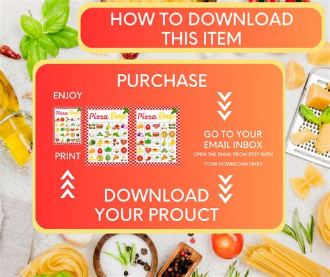 Pizza Bingo Pizza Birthday Party Pizza Party Game Pizza Party Favors ...