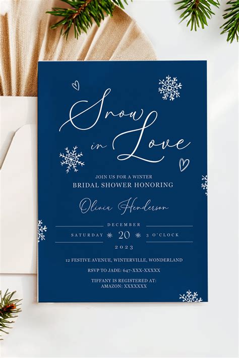 Blue Winter Wedding Invitations
