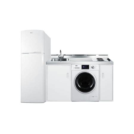 Summit ACKSPWD82 83 Inch Wide Kitchenette with Coil Cooktop, Washer ...