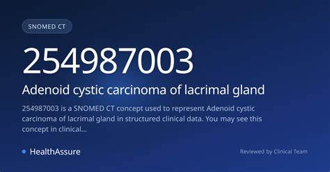 SNOMED CT 254987003 | Adenoid cystic carcinoma of lacrimal gland ...