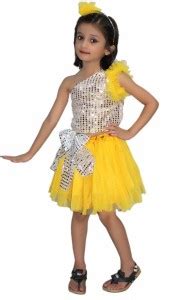 KAKU FANCY DRESSES Western Dance Dress Skirt Top Costume Set -Yellow ...