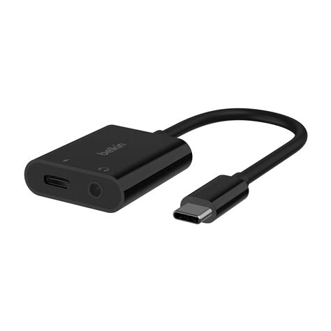 Belkin Rockstar 3.5mm Audio + USB-C Charge Adapter, USB-C Audio Adapter ...