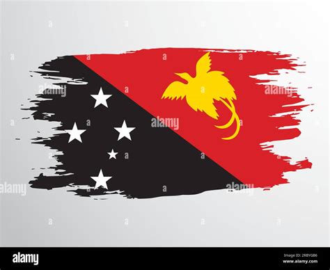 Papua new guinea flag hand drawn by brush Stock Vector Image & Art - Alamy