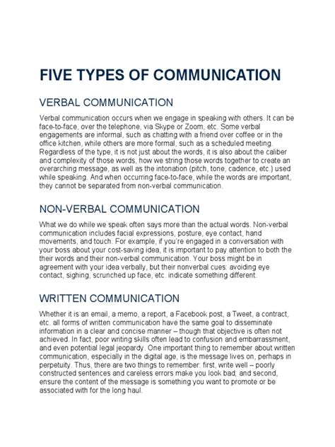 Five Types of Communication 的图像结果