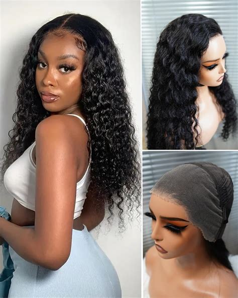 Amazon.com : Mookuu Water Wave Lace Front Wigs Human Hair 12A Pre ...
