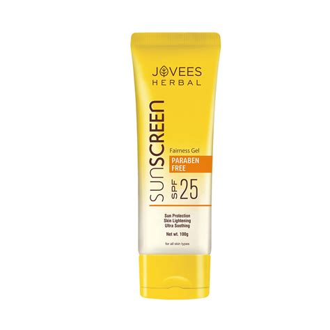 Jovees Herbal Sunscreen Fairness Gel SPF 25 For Tanning & Sun Damage ...