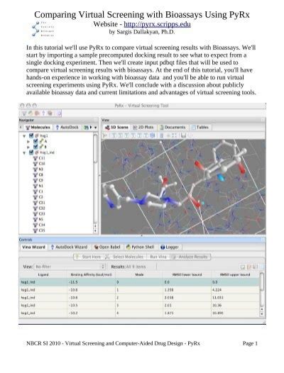 PyRx Tutorial 的图像结果