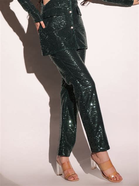 Elevate Your Look with Emerald Dazzling Tapered Trousers
