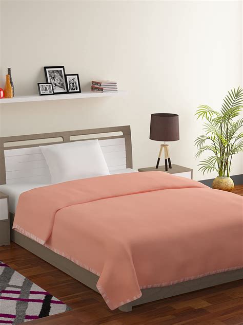 Bombay Dyeing All Season 287 GSM Polyester Peach Solid Single AC ...