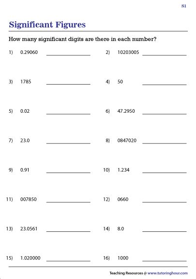 Significant Figures Worksheets - Worksheets Library