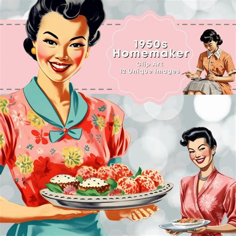 Clip Art 1950 Retro Mom Asian Mother Homemaker Housewife Asian Mom ...