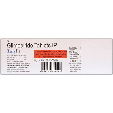 Isryl-1 Tablet 10's Price, Uses, Side Effects, Composition - Apollo ...