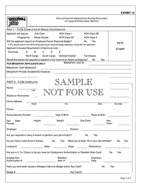 Application for Unescorted Access Privileges at Logan International ...
