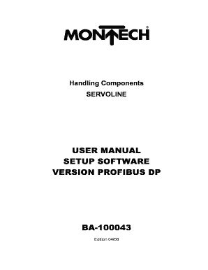 Fillable Online User manual setup software version profibus dp ba ...