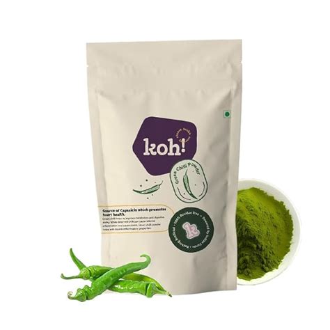 Koh! Green Chilli Powder (Hari Mirchi Powder) | All Natural : Amazon.in ...