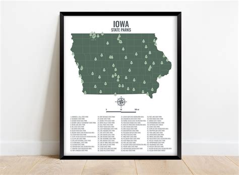 Iowa State Parks Map - Etsy | State parks, Iowa state, Iowa
