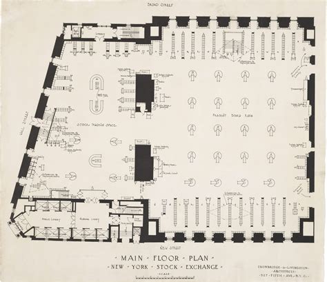 Unrecorded plan of the floor of the New York Stock Exchange - Rare ...