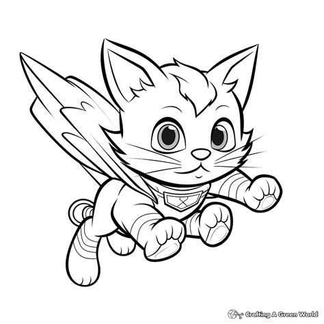 Flying Cat Coloring Pages - Free & Printable!