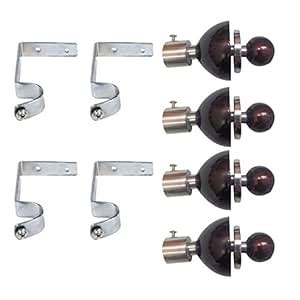 Buy Metal Curtain Brackets with Support (Set of 2) Online at Low Prices ...