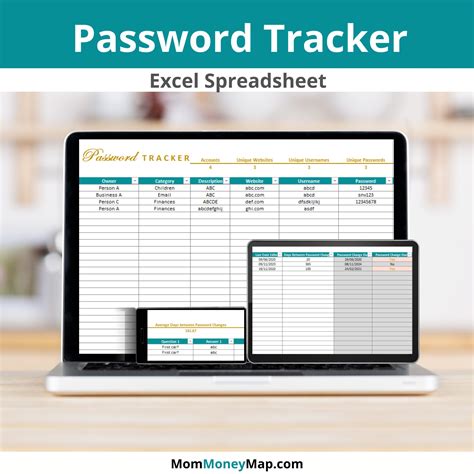 Editable Password Log Excel Spreadsheet, Account and Login Organizer ...