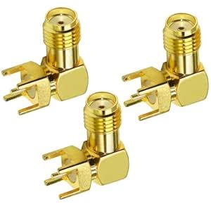 ABONIX SMA Female Right Angle Adapter – 90 Degree Coaxial PCB Mount ...