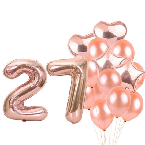 27th Birthday Decorations Party Supplies,27th Birthday Balloons Rose ...