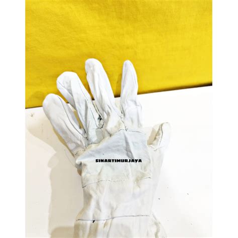 Jual SARUNG TANGAN LAS ARGON PUTIH ANTI PANAS BAHAN KULIT SAPI ASLI ...