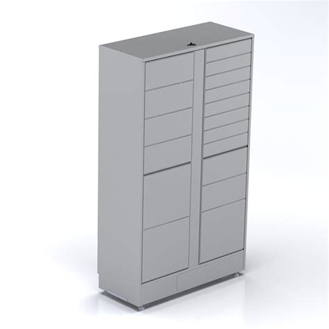 BIM objects - Free download! SMART LOCKER KUIK GO 16 LIGHT GRAY ...