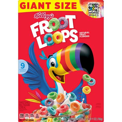 Buy Kellogg's Froot Loops Breakfast Cereal, Fruit Flavored, Breakfast ...