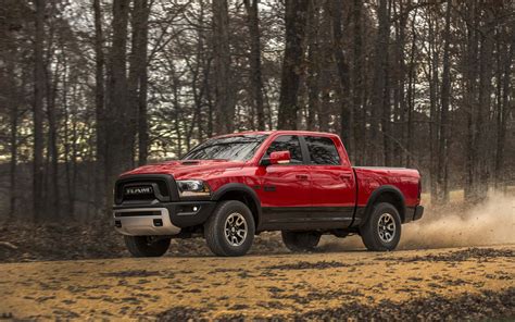 Download Pickup Truck Red 2017 Ram 1500 Rebel Wallpaper | Wallpapers.com