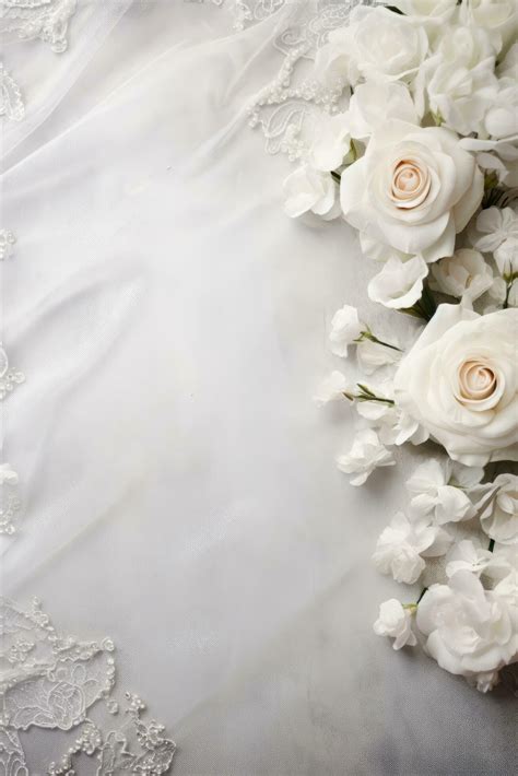 AI generated Romantic wedding background with space for vows, flowers ...