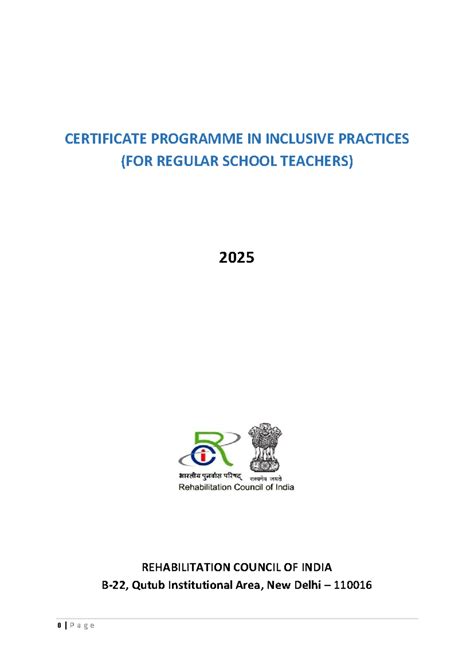 Certificate Programme in Inclusive Practices for Regular Teachers (CPIP ...