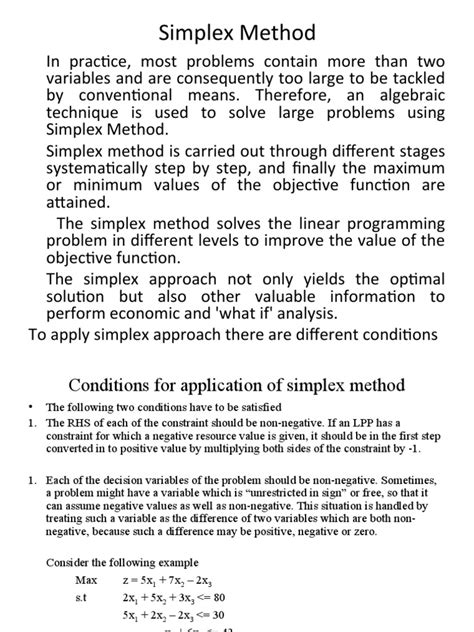 Image result for Simplex Method PDF